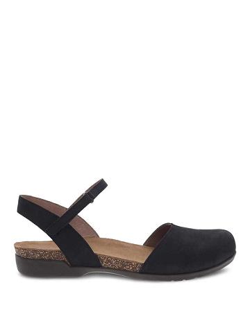 Mary Janes Dansko Rowan Nubuck Femme Noir | FR 003FDN